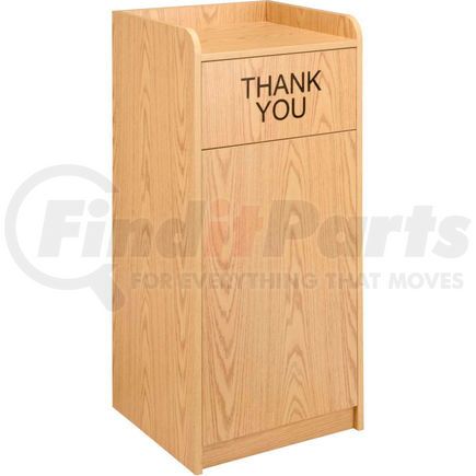 Global Industrial 603589 Global Industrial&#153; 36 Gallon Wooden Waste Receptacle With Tray Top Oak