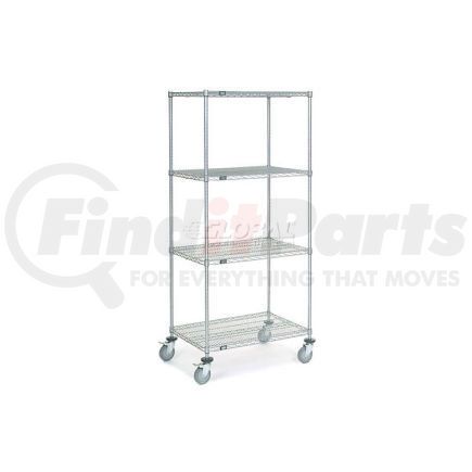 Global Industrial 168226B Nexel&#174; Chrome Wire Shelf Truck 36x24x80 1200 Pound Capacity with Brakes