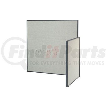 Global Industrial 240316GY Interion&#174; Pre-Configured Office Cubicle - 5'W x 4'D x 60"H - Add-On Kit - Gray