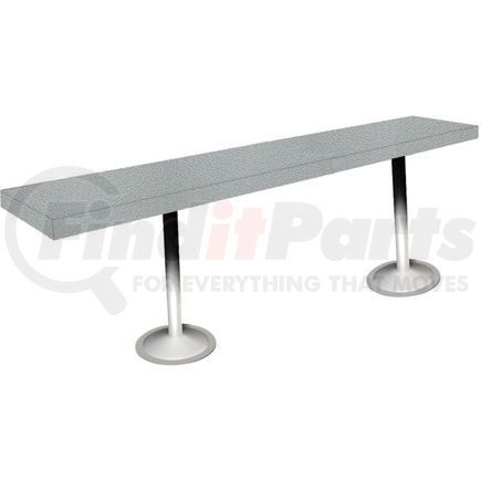 Global Industrial 493711 Global Industrial&#153; Locker Bench Gray Solid Plastic Top w/Steel Tube Pedestals, 36 x 9-1/2 x 17