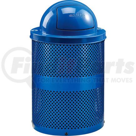 Global Industrial 261963BL Global Industrial&#153; Perforated Recycling Can w/Dome Lid, 32 Gallon, Blue