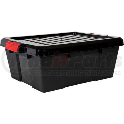 Global Industrial 493488BK Quantum Heavy-Duty Latch Container with Lid 21"Lx15-7/8"x7-3/4"H Black Price Each