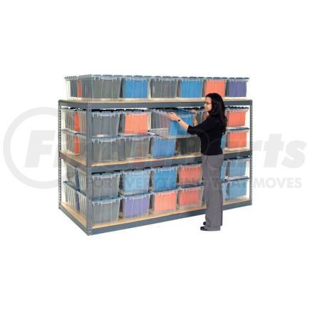 Global Industrial 607200GY Global Industrial&#8482; Record Storage Rack 72"W x 24"D x 84"H With Polyethylene File Boxes - Gray