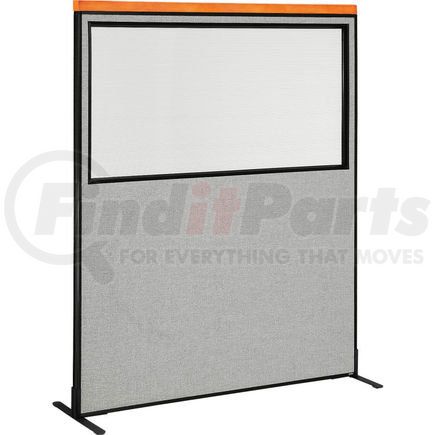 GLOBAL INDUSTRIAL 694689WFGY Interion&#174; Deluxe Freestanding Office Partition Panel w/Partial Window 60-1/4"W x 73-1/2"H Gray
