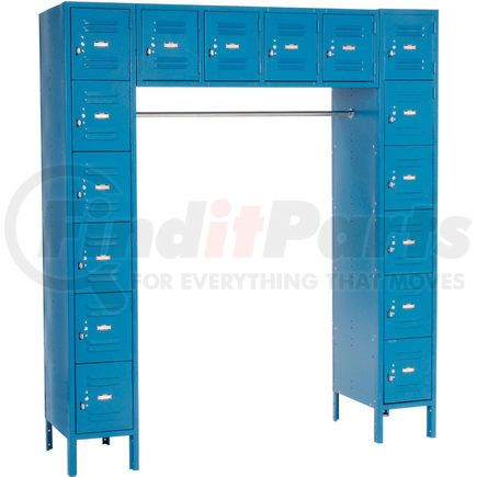 Global Industrial 238235BL Global Industrial™ Paramount® 16 Person Locker, 12"Wx18"Dx12"H, Blue, Partially Assembled