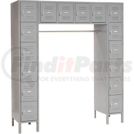 Global Industrial 238235GY Global Industrial™ Paramount® 16 Person Locker, 12"Wx18"Dx12"H, Gray, Assembled