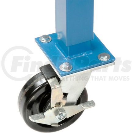 GLOBAL INDUSTRIAL 253947BL Global Industrial&#153; 5" Phenolic Swivel Casters with Brakes Blue - Set of 4