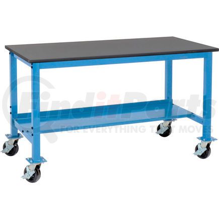 Global Industrial 237386A Global Industrial&#153; 72"W x 36"D Mobile Lab Workbench - Phenolic Resin Safety Edge - Blue