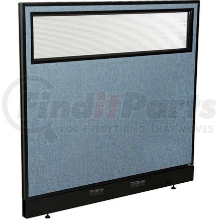 Global Industrial 694755WEBL Interion&#174; Electric Office Partition Panel with Partial Window, 48-1/4"W x 46"H, Blue