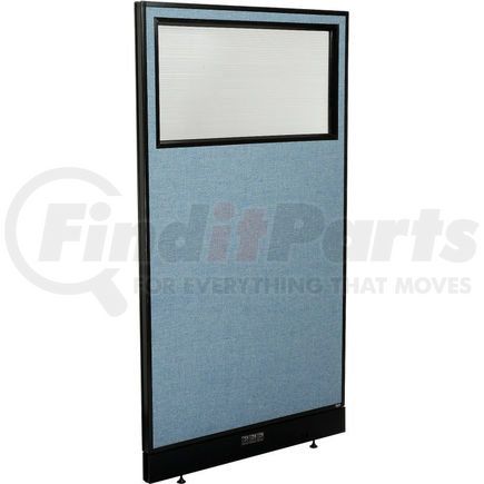 Global Industrial 694707WEBL Interion&#174; Electric Office Partition Panel with Partial Window, 36-1/4"W x 64"H, Blue