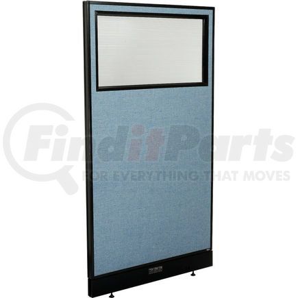 GLOBAL INDUSTRIAL 694707WEBL Interion&#174; Electric Office Partition Panel with Partial Window, 36-1/4"W x 64"H, Blue