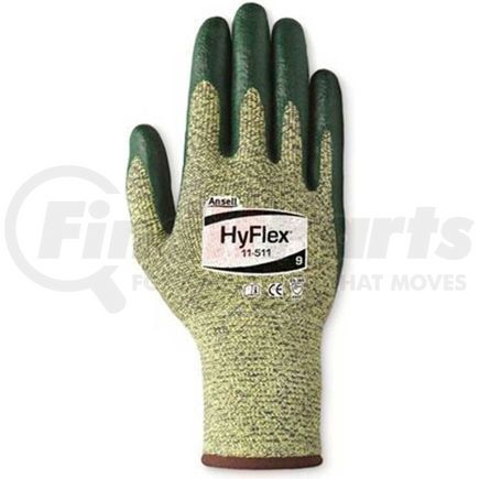 Ansell 205750 HyFlex&#174; Cut Resistant Gloves, Ansell 11-511, Green Nitrile Palm Coat, Size 7, 1 Pair