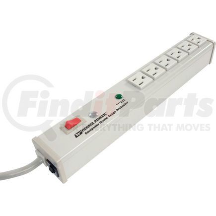 Wiremold M6BZ Wiremold Surge Protected Power Strip W/Lighted Switch, 6 Outlets, 15A, 3kA, 6' Cord