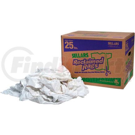 Sellars 99209 Reclaimed Rags - Pure White, 25 Lbs.