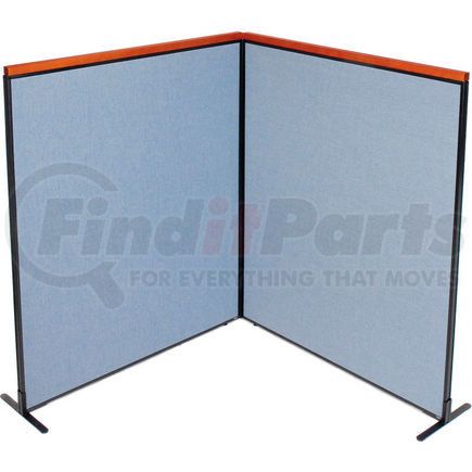 Global Industrial 695158BL Interion&#174; Deluxe Freestanding 2-Panel Corner Room Divider, 60-1/4"W x 73-1/2"H, Blue