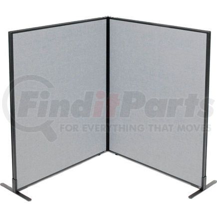 Global Industrial 695031GY Interion&#174; Freestanding 2-Panel Corner Room Divider, 48-1/4"W x 60"H Panels, Gray