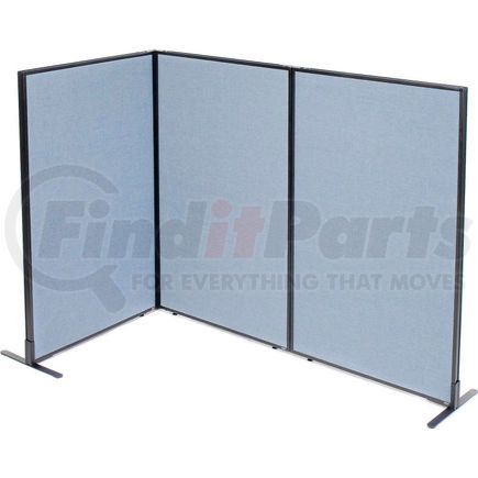 Global Industrial 695050BL Interion&#174; Freestanding 3-Panel Corner Room Divider, 36-1/4"W x 60"H Panels, Blue