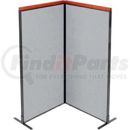 GLOBAL INDUSTRIAL 695074GY Interion&#174; Deluxe Freestanding 2-Panel Corner Room Divider, 36-1/4"W x 73-1/2"H Panels, Gray