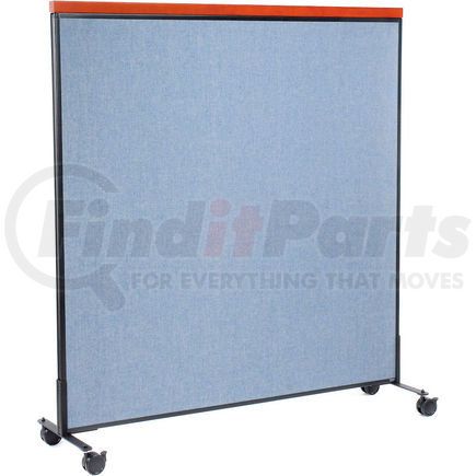 GLOBAL INDUSTRIAL 694974MBL Interion&#174; Mobile Deluxe Office Partition Panel, 60-1/4"W x 64-1/2"H, Blue