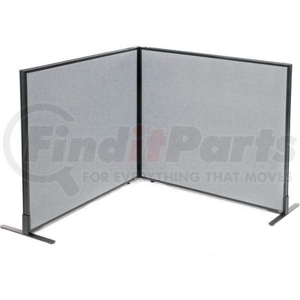 GLOBAL INDUSTRIAL 695030GY Interion&#174; Freestanding 2-Panel Corner Room Divider, 48-1/4"W x 42"H Panels, Gray