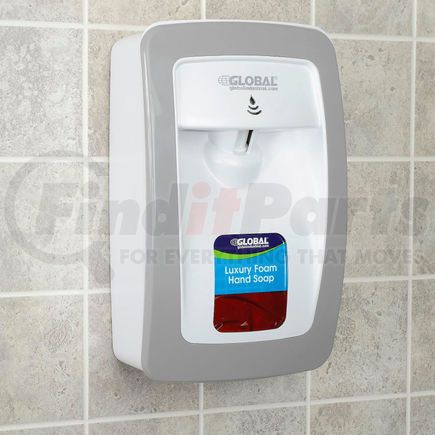 Global Industrial 640812 Global Industrial&#153; Hand Soap Starter Kit W/ Automatic Dispenser - White/Gray