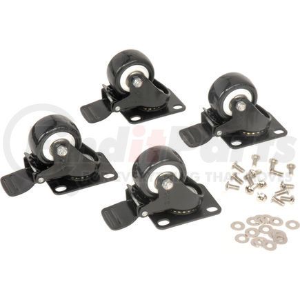 Global Industrial 239191 2" Swivel Locking Caster Kit, For Global Industrial&#153; Network Data Rack Enclosure Cabinet