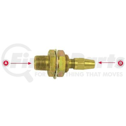 Tectran 116 Pipe Fitting - 3.25 in. Overall Length, 1/2 in. NPTF Male, 3/8 in. O.D. Tubing