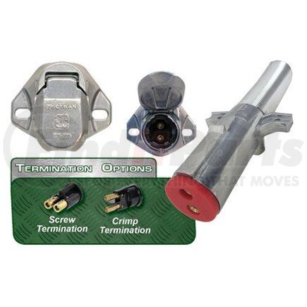 Tectran 670-28 Vertical Dual Pole Plug Socket Tarp Systems Connector, Vertical socket assembly with 4 6 gauge terminals included 