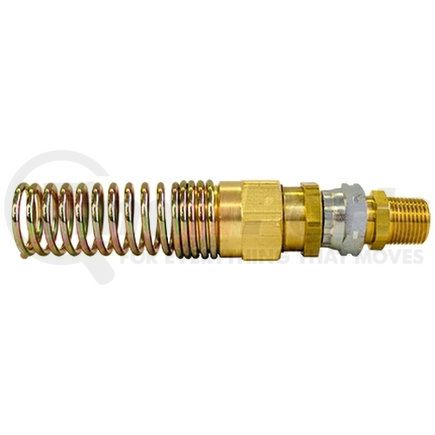 Tectran 1104 Air Brake Air Line Fitting - 3/8 in. I.D Hose, Swivel Type, with Spring Guard