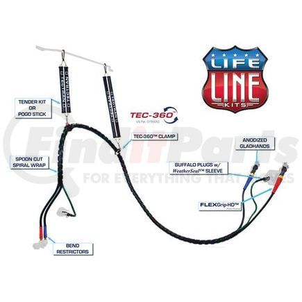 Tectran LKAPL135P Air Brake Hose and Power Cable Assembly - 13.5 ft., Black, for Pogo Stick