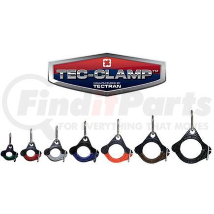 Tectran 98275ST Air Brake Air Line Clamp - 2.75 in. Clamp I.D, Black, with Stainless Steel Clip