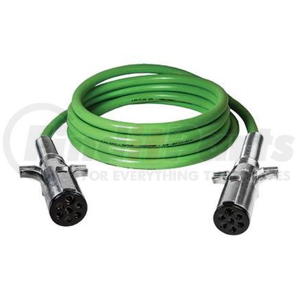 Tectran 7AAB102MV Trailer Power Cable - 10 ft., 7-Way, Straight, ABS, Light Green, with Die-Cast Plugs