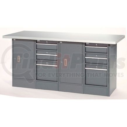 Global Industrial 253771 Global Industrial™ 72"W x 24"D Plastic Top 6 Drawer/2 Cabinet Workbench