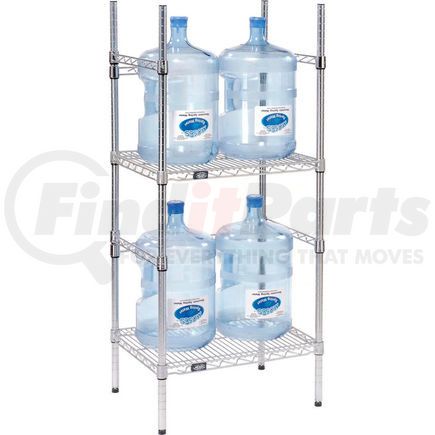 Global Industrial 797083 5 Gallon Water Bottle Storage Rack, 4 Bottle Capacity