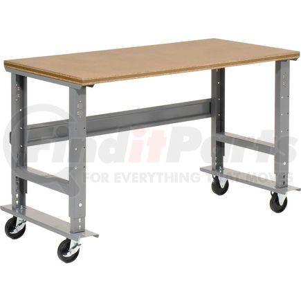 Global Industrial 183162A Global Industrial&#153; 60x30 Mobile Adj. Height C-Channel Leg Workbench - Shop Top Square Edge