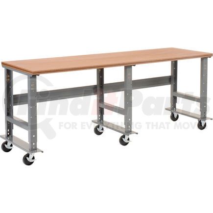 Global Industrial 183170A Global Industrial™ 96x30 Mobile Adj. Height C-Channel Leg Workbench - Shop Top Square Edge
