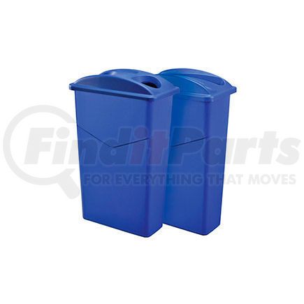 Global Industrial 261937 Global Industrial&#153; Recycling System For Paper/Bottles & Cans, 46 Gallon, Blue