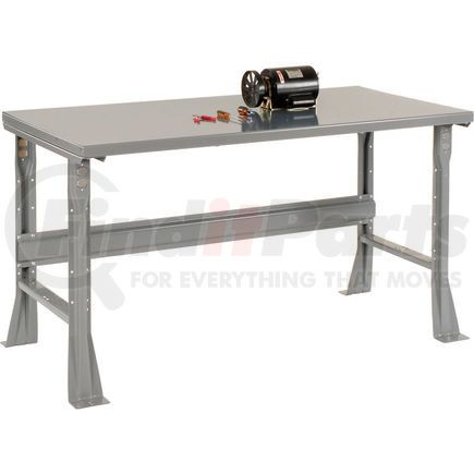 Global Industrial 183406 Global Industrial™ 60 x 36 x 34 Fixed Height Workbench Flared Leg - Steel Square Edge - Gray