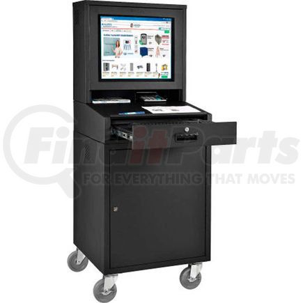 Global Industrial 239115BKA Global Industrial&#153; Mobile LCD Computer Cabinet Workstation, Black, Assembled