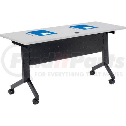 Global Industrial 695219 Interion&#174; Training Table - Flip-Top 60" x 24" - Gray
