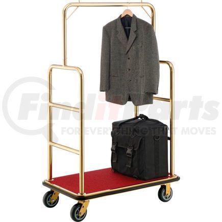 Global Industrial 985116GD Global Industrial&#153; Bellman Cart With Straight Uprights, 6" Casters, Gold Stainless Steel