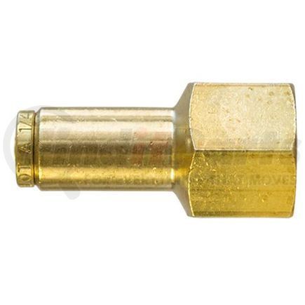 Tectran PL1366-6A Air Brake Air Line Connector Fitting - Brass, 3/8 in. Tube, 1/8 in. Pipe Thread, Female