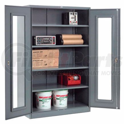 Global Industrial 237615GY Global Industrial&#8482; Clear View Storage Cabinet Easy Assembly 48x24x78 - Gray