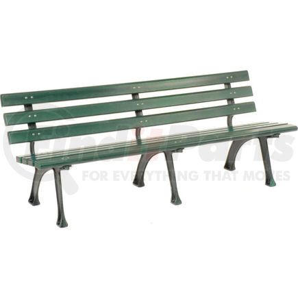 GLOBAL INDUSTRIAL 240126 Global Industrial&#153; Plastic Park Bench With Backrest, 6'L, Green