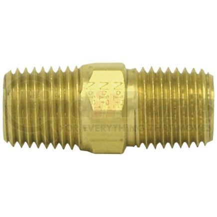 Tectran 122-A Air Brake Pipe Nipple - Brass, 1/8 inches Pipe Thread, Hex