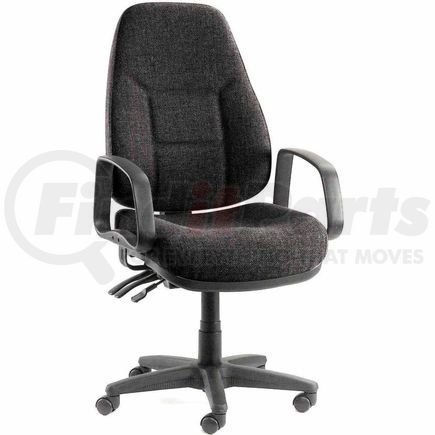 Global Industrial 516147BK Interion&#174; Task Chair With High Back & Fixed Arms, Fabric, Black