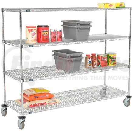 Global Industrial 580557AB Nexel&#174; E-Z Adjust Wire Shelf Truck 72x24x60 1200 Pound Capacity with Brakes