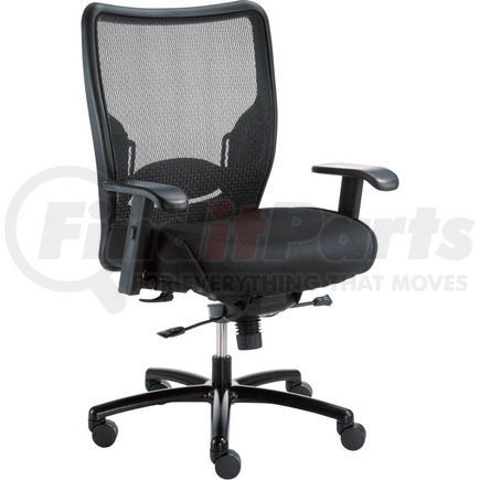 Global Industrial 277514 Interion&#174; Big & Tall Mesh Chair With High Back & Adjustable Arms, Fabric, Black