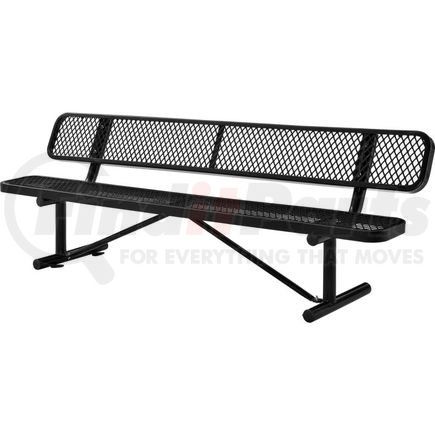 Global Industrial 277155BK Global Industrial&#8482; 8 ft. Outdoor Steel Bench with Backrest - Expanded Metal - Black