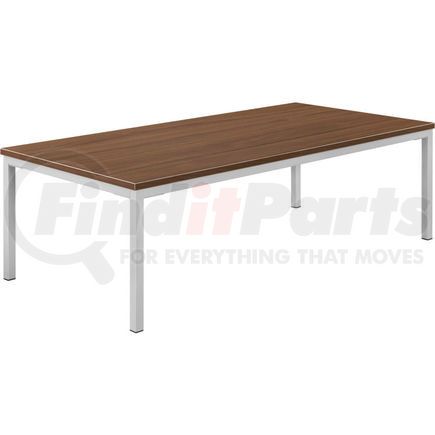 Global Industrial 695755WN Interion&#174; Wood Coffee Table with Steel Frame - 48" x 24" - Walnut
